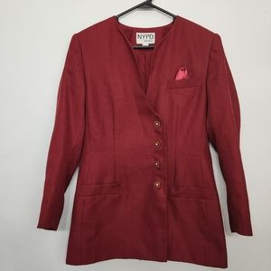 Womens Red Vintage NYPD Direct Blazer 10